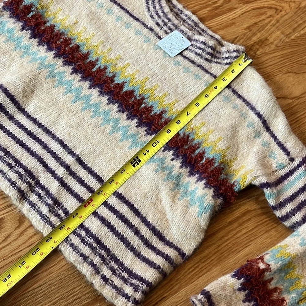 NWT Free People Festive Fairisle Pullover Sweater Size Small